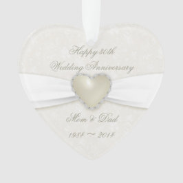 Damask 30. Hochzeitstag Acrylschmuck Ornament