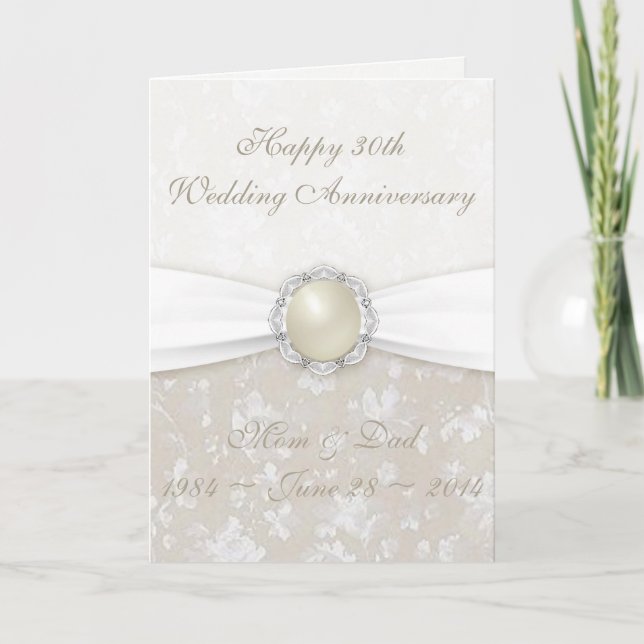Damask 30. Hochzeitstag Grußkarte Karte (Vorderseite)