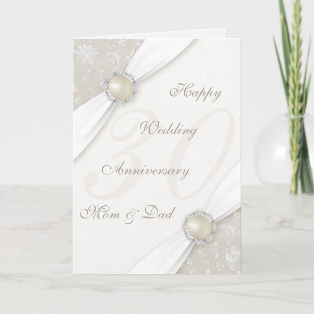 Damask 30. Hochzeitstag Grußkarte Karte (Vorderseite)