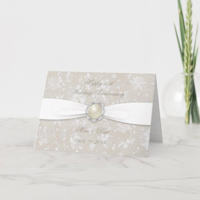 Damask 30. Hochzeitstag Grußkarte Karte (Vorderseite)
