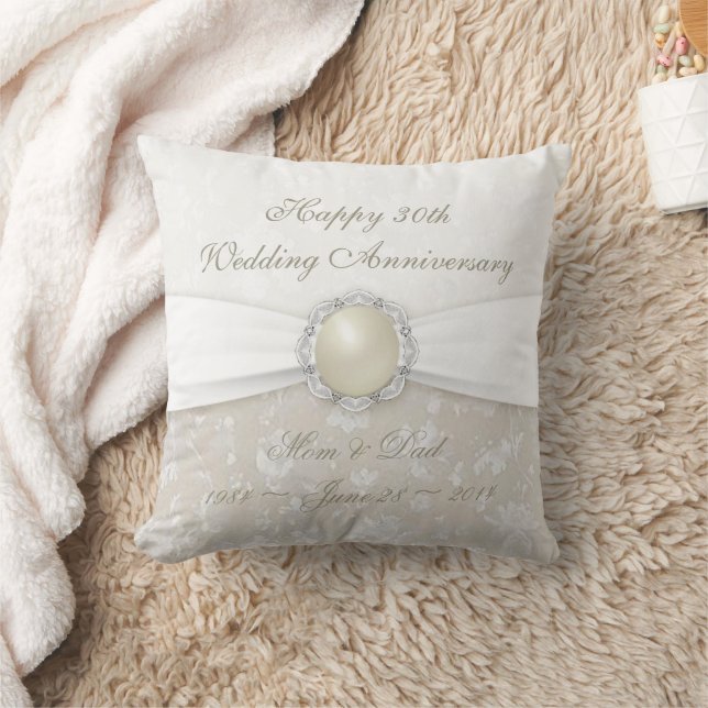 Damask 30. Wedding Anniversary Throw Kissen (Decke)