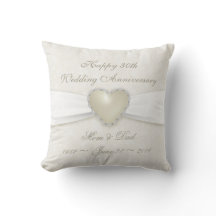 Damask 30. Wedding Anniversary Throw Kissen
