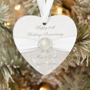 Damask 30e anniversaire Mariage de l'ornement acry