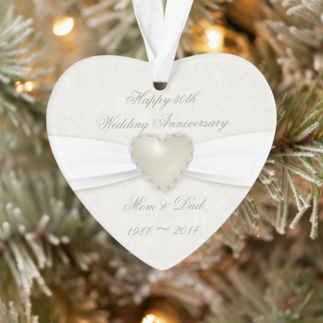 Damask 30e anniversaire Mariage de l'ornement acry (Arbre)