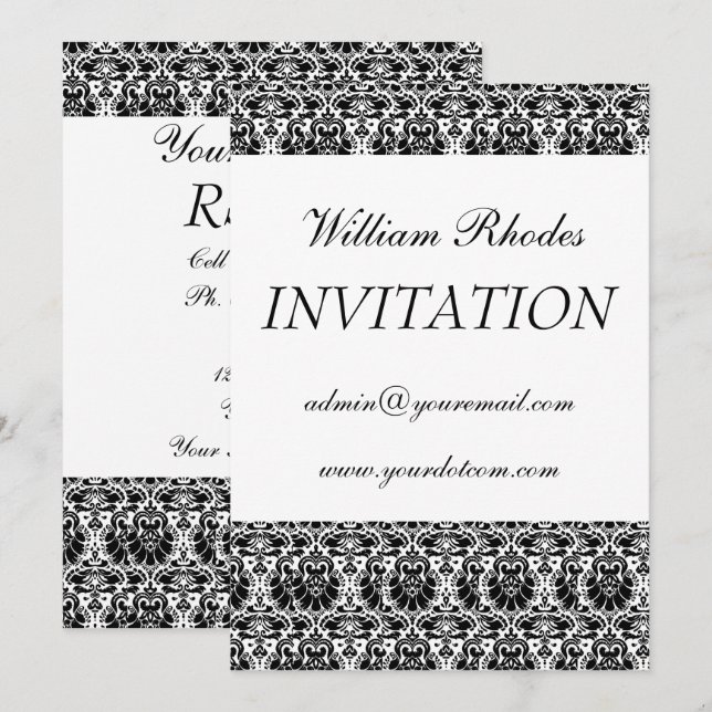 damask 3, Invitation personnelle (Devant / Derrière)