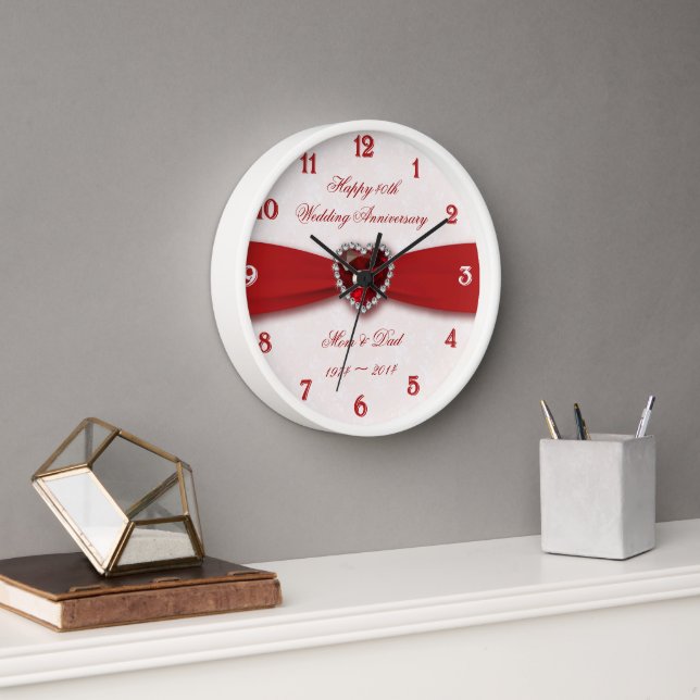 Damask 40. Hochzeitsszenario Wanduhr (Büro)