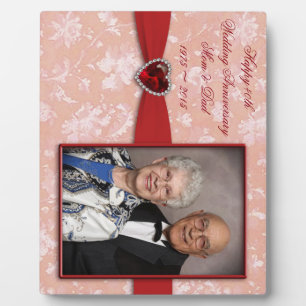 Damask 40. Hochzeitstag Foto Plaque Fotoplatte