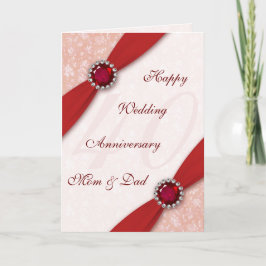 Damask 40. Hochzeitstag Grußkarte Karte
