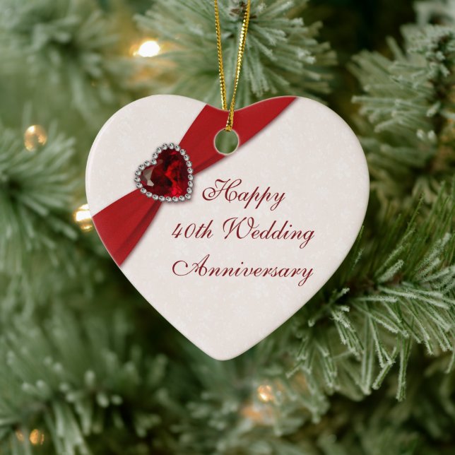 Damask 40e anniversaire de Mariage Ornement cardia (Arbre)