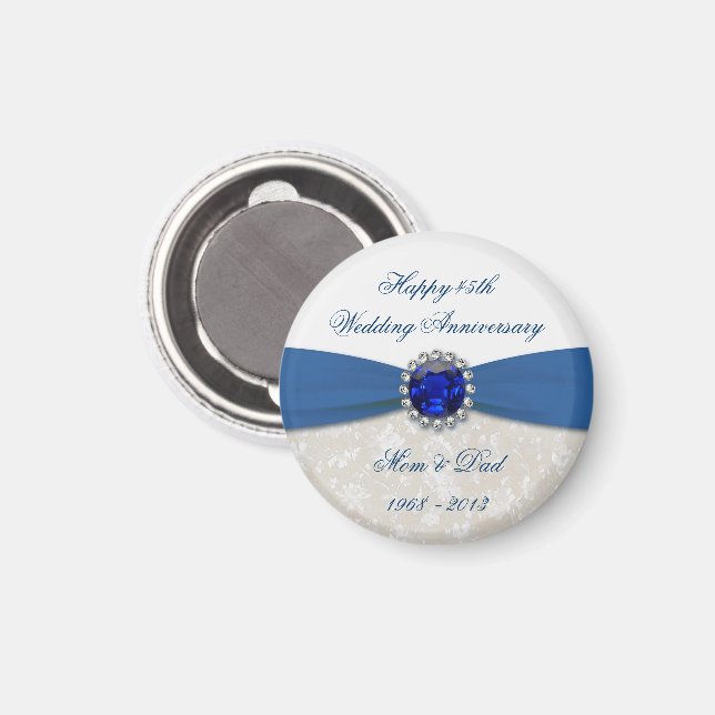 Damask 45. Hochzeitanfängermagnet Magnet (Vorderseite/Rückseite)
