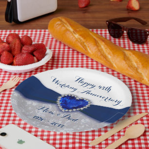 Damask 45. Jahrestags-Papierplatte Pappteller