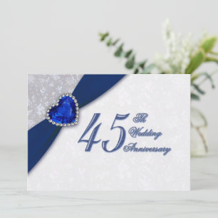 Damask 45e anniversaire de Mariage Invitation