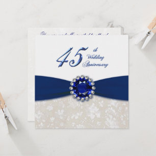 Damask 45e anniversaire de Mariage Invitation