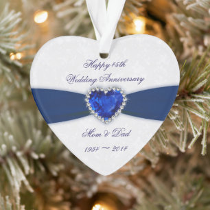 Damask 45e anniversaire Mariage de l'ornement acry