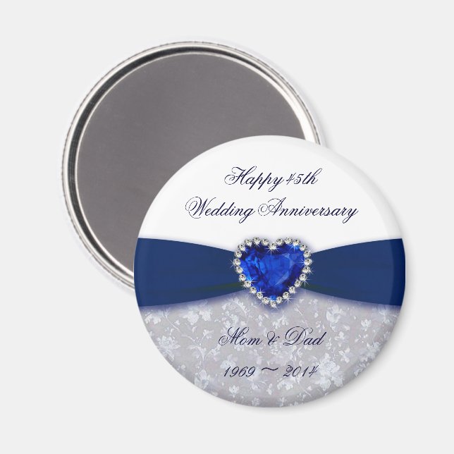 Damask 45e Mariage Anniversary Magnet (Recto/Verso)