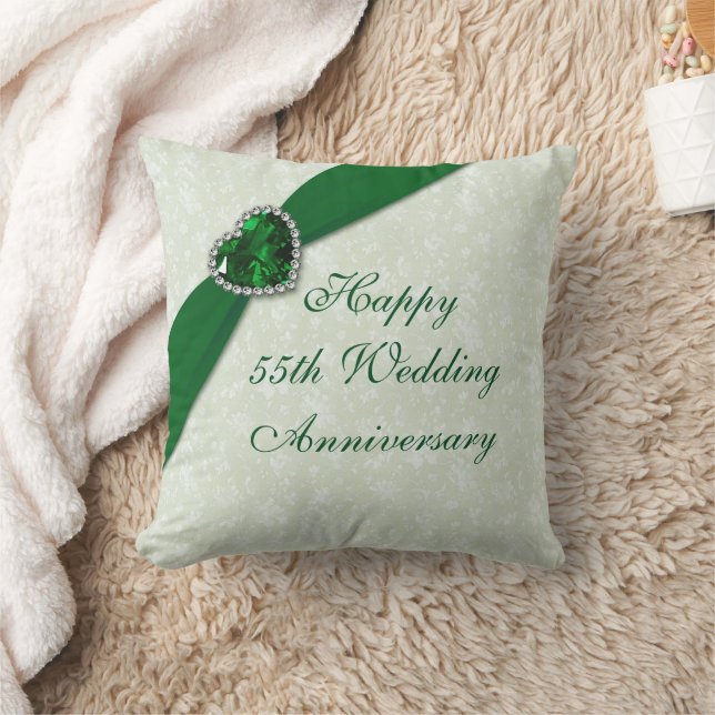 Damask 55. Hochzeit-Jubiläum-Kissen Kissen (Decke)