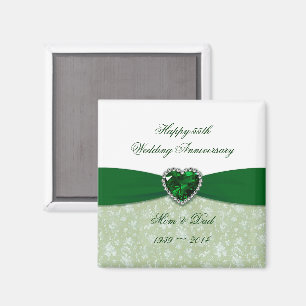 Damask 55. Hochzeitsjubiläumsmagnet Magnet