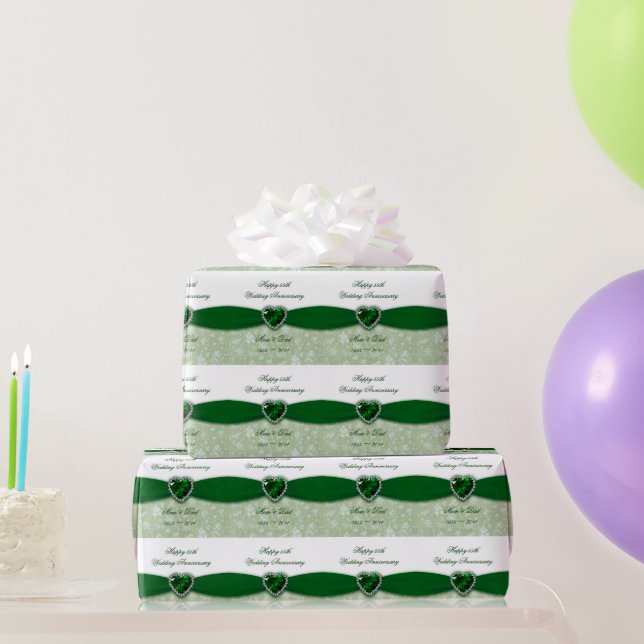 Damask 55. Hochzeitsszenario Geschenkpapier (Partygeschenke)
