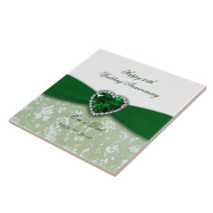 Damask 55. Hochzeitstag Fliese