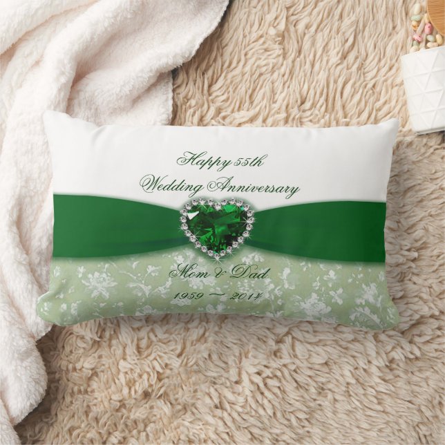 Damask 55. Hochzeitstag Lendenkissen (Decke)