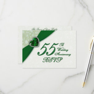 Damask 55. Hochzeitstag UAWG RSVP Karte