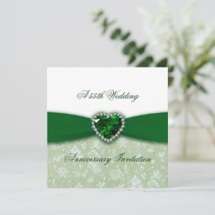 Damask 55e anniversaire de Mariage Invitation