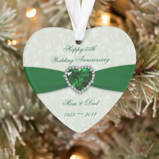 Damask 55e anniversaire Mariage de l'ornement acry (Arbre)
