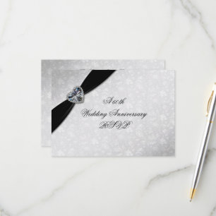 Damask 60. Hochzeitstag RSVP Karte