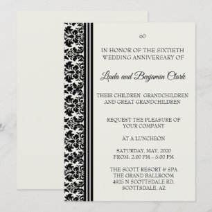 Damask 60-Jubiläumsfeier Einladung