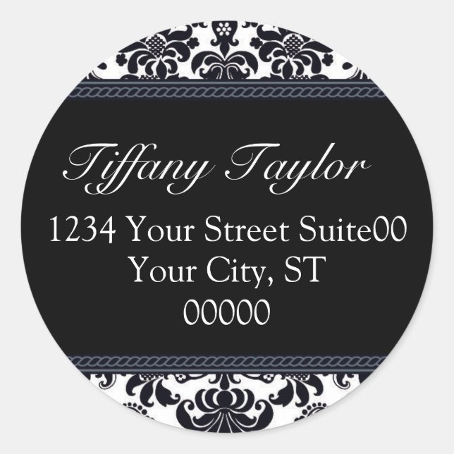 Damask Address Sticker (Vorderseite)