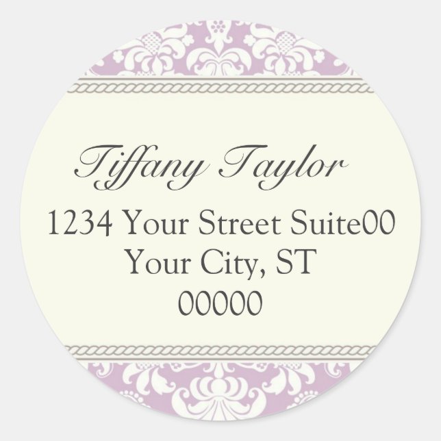 Damask Address Sticker (Vorderseite)
