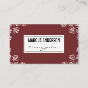 Damask Akzent / rot Visitenkarte