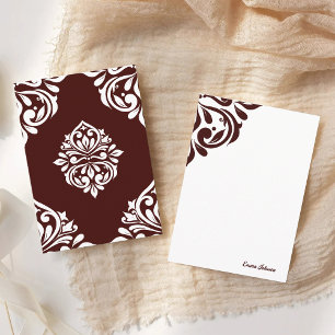 Damask Ambience Burgundy Mitteilungskarte