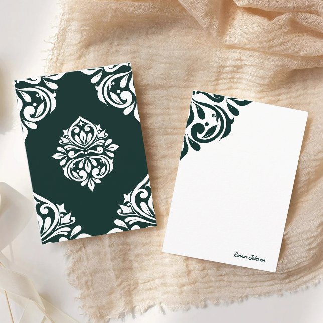 Damask Ambience Phthalo Green Mitteilungskarte (Von Creator hochgeladen)