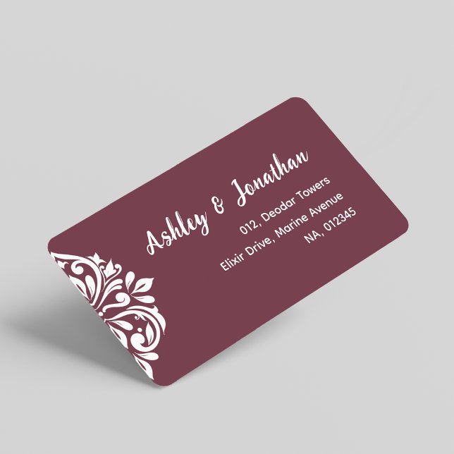 Damask Ambiente: Elegante einzigartige Rote Adress Adressaufkleber (Von Creator hochgeladen)