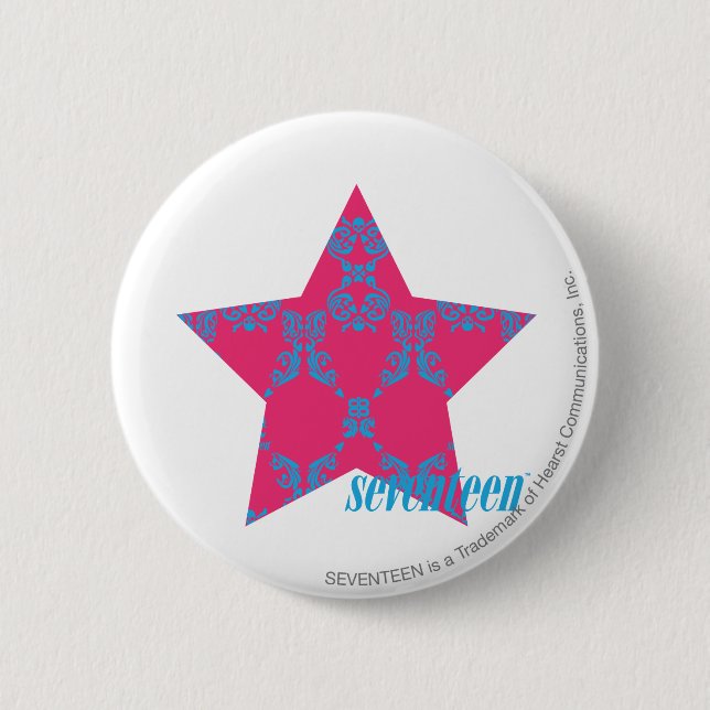 Damask Aqua-Magenta 2 Button (Vorderseite)