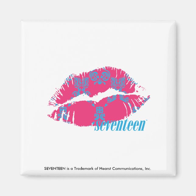 Damask Aqua-Magenta Magnet (Vorne)