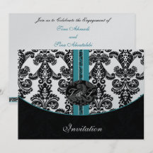 Damask aqua silber Hochzeit