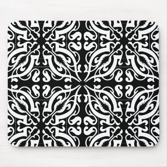 DAMASK - Black Background Mousepad (Vorne)
