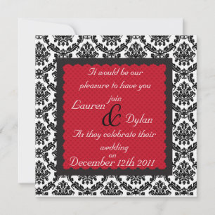 Damask Black & White Formal Hochzeit / Einladung