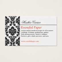 Damask Black & White - Visitenkarte