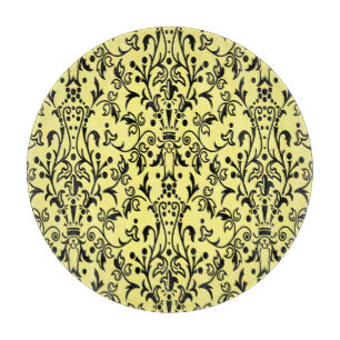 Damask Black & Yellow Schneidebrett