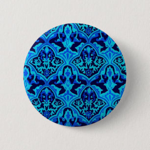Damask blau button