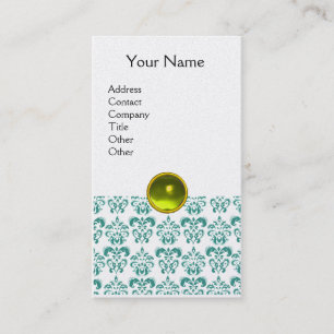 DAMASK BLAUE MONOGRAM Perle Visitenkarte