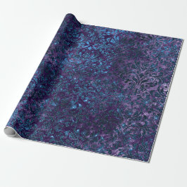 Damask Blue Navy Black Royal Lila Velvet Geschenkpapier