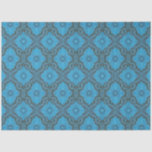 Damask Blume Cornflower B Vintages Blumenmuster Seidenpapier<br><div class="desc">Handgezeichnete blumengeschmückte Arabesken in blauen Tönen,  stilisierte Blume,  70er / folklorisch / folklorisch / Vintag / boho / bohemian Stil.  Farbpalette: Pacific Blue,  Gelely Bean Blue,  Bismark (Azure) 

© Clipso-Callipso / Julia Khoroshikh</div>
