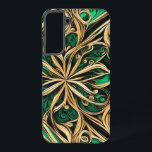 Damask Blume Gold Black Aquamarin Samsung Galaxy Hülle<br><div class="desc">Damask Blume Gold Black Aquamarin</div>