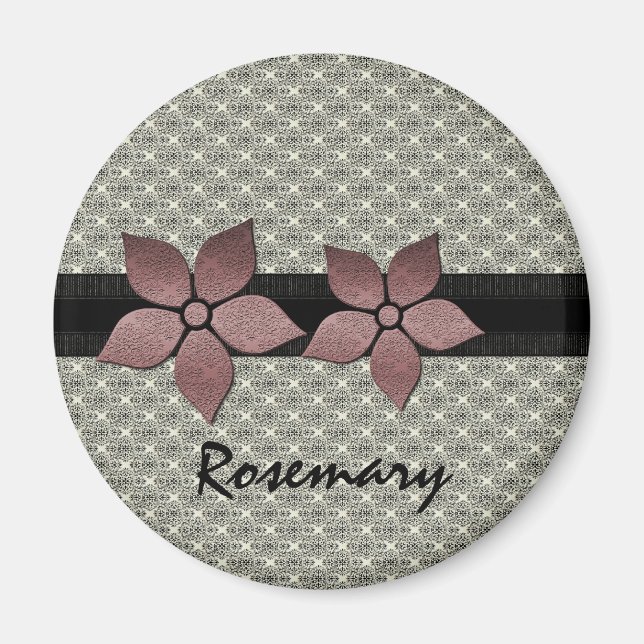 Damask-Blume-Magnet Magnet (Vorne)