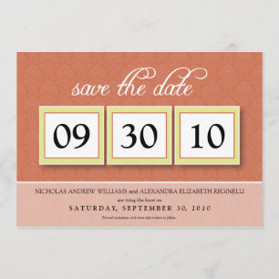Damask Box Trio 12x18 Save the Date (Mandarine)
