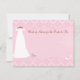 Damask Brautparty Advice card for Bride Hinweiskarte